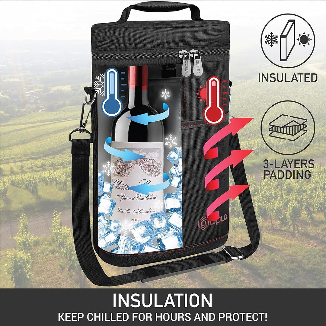 Insulated 2-Bottle Wine Cooler Tote Bag with Adjustable Strap – Buy 1, Take 1 FREE