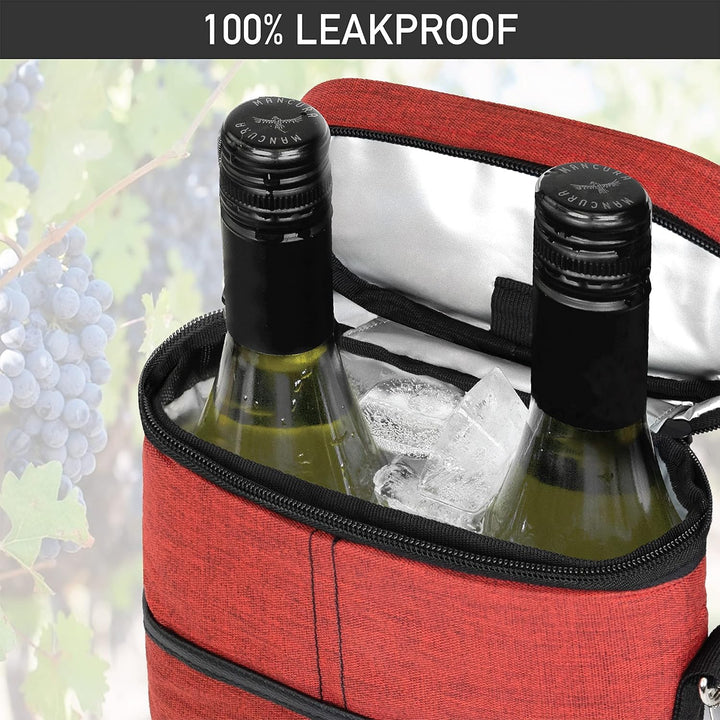 Insulated 2-Bottle Wine Cooler Tote Bag with Adjustable Strap – Buy 1, Take 1 FREE