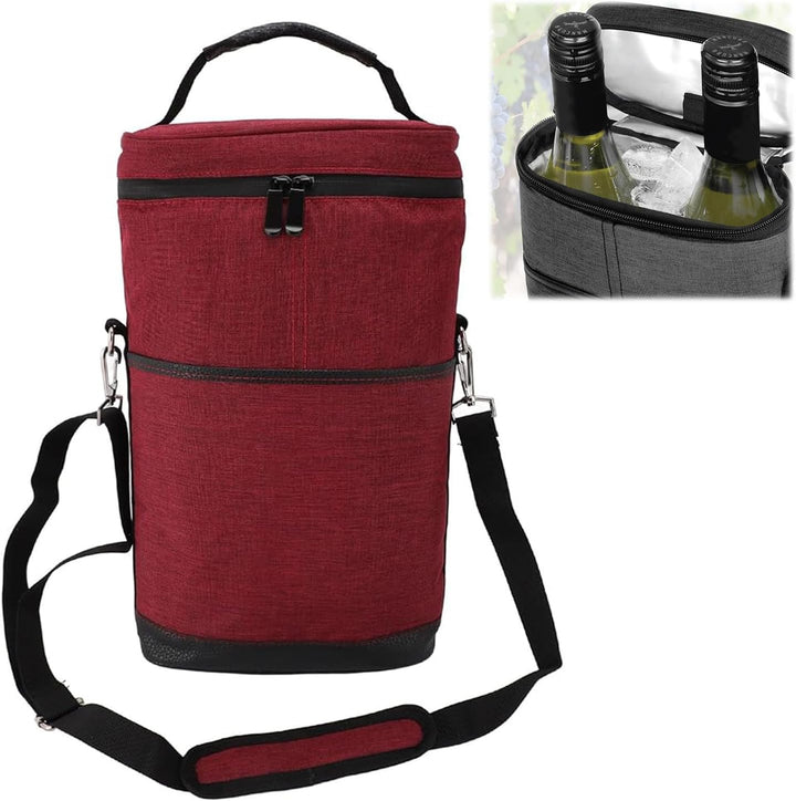 Insulated 2-Bottle Wine Cooler Tote Bag with Adjustable Strap – Buy 1, Take 1 FREE