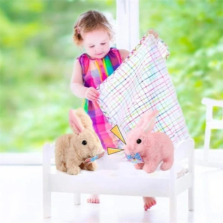Interactive Cuddly Bunny - HoppyMate-Pink-Nora Luxe