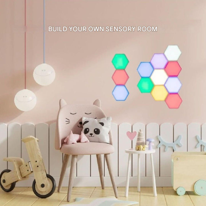 Interactive Hexagonal Lighting - GlowHex-3 Tiles-Nora Luxe