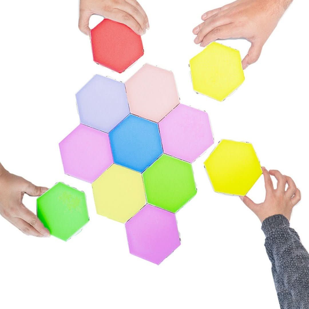 Interactive Hexagonal Lighting - GlowHex-3 Tiles-Nora Luxe