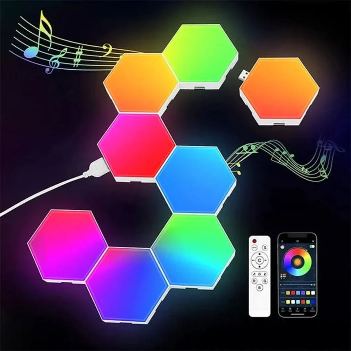 Interactive Hexagonal Lighting - GlowHex-8 Tiles-Nora Luxe