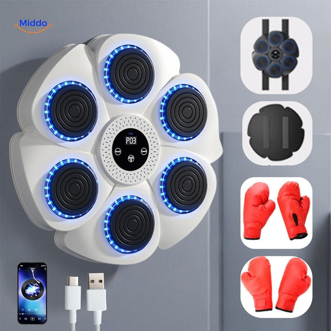 Interactive Smart Boxing Machine - PunchTech-White Parent-child set (1 pair of boxing gloves for children and 1 pair for adults)-Nora Luxe