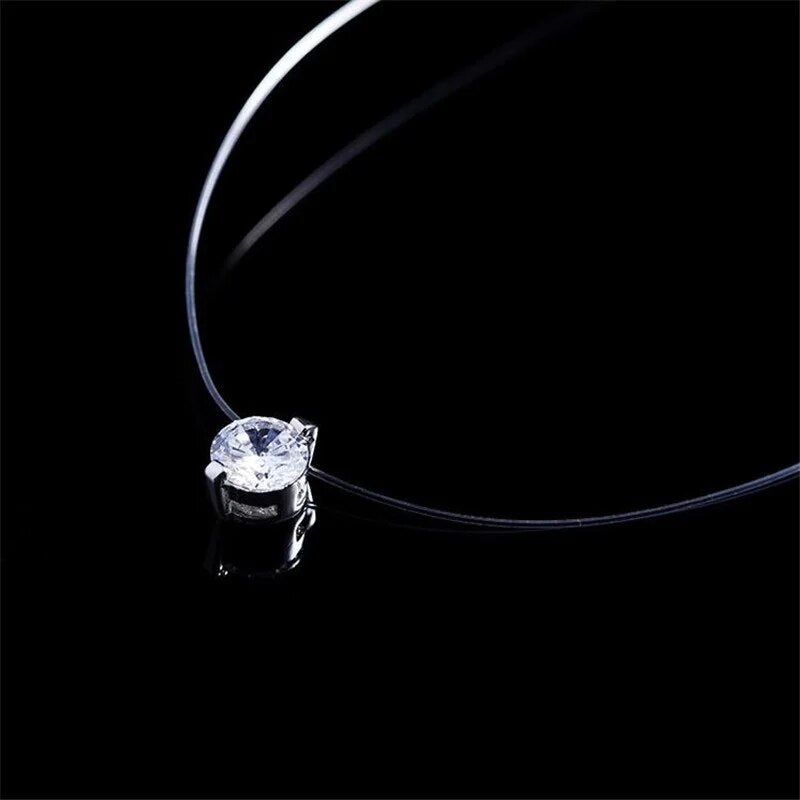 Invisible Fishline Zircon Necklace | Delicate & Elegant Jewellery-Nora Luxe