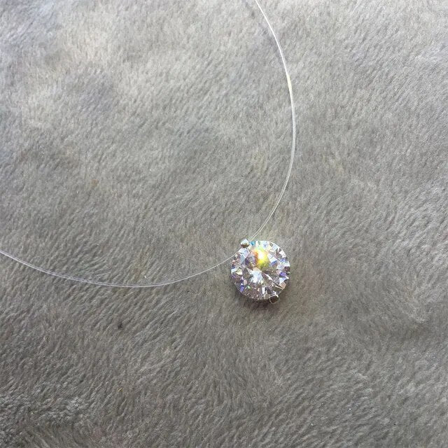 Invisible Fishline Zircon Necklace | Delicate & Elegant Jewellery-Nora Luxe