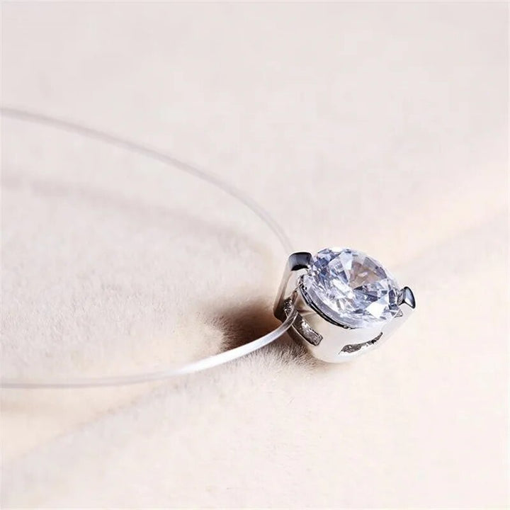 Invisible Fishline Zircon Necklace | Delicate & Elegant Jewellery-Nora Luxe