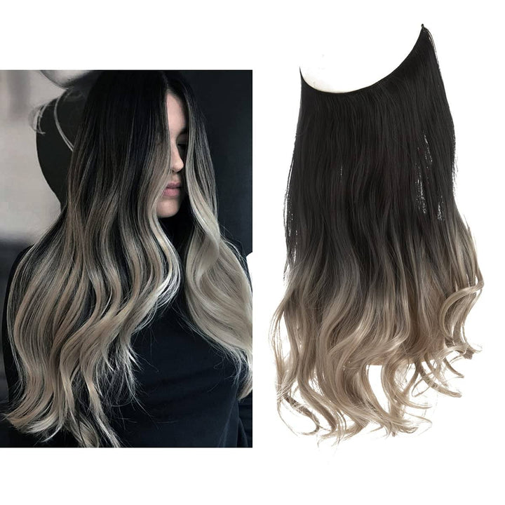 Invisible Hair Extensions - Veloura-Black to Ash Blonde-35 CM-The Livary