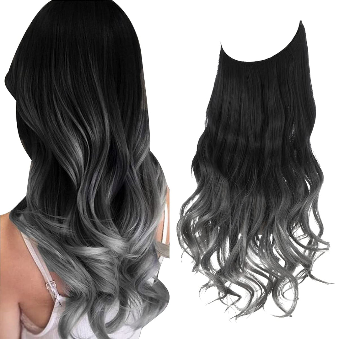 Invisible Hair Extensions - Veloura-Black to Grey-35 CM-The Livary