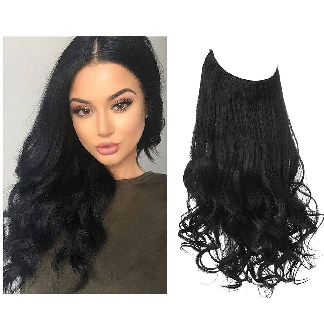 Invisible Hair Extensions - Veloura-Dark Black-35 CM-The Livary
