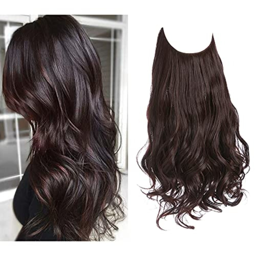 Invisible Hair Extensions - Veloura-Maroon-35 CM-The Livary