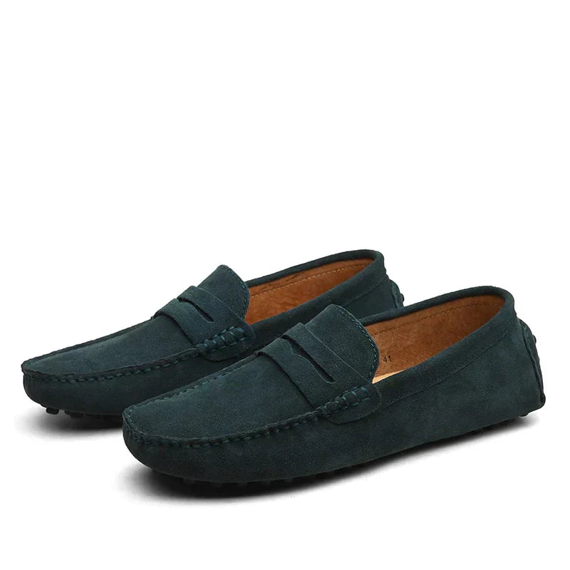 Italian Sweden Loafers - Lorenzo-Green-5.0-Nora Luxe