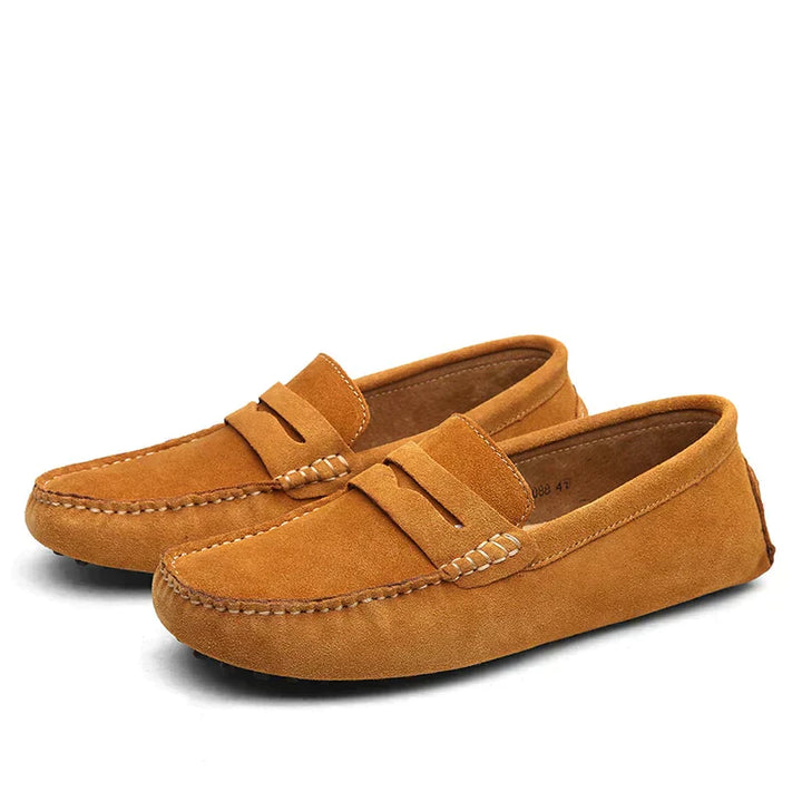 Italian Sweden Loafers - Lorenzo-Light brown-5.0-Nora Luxe