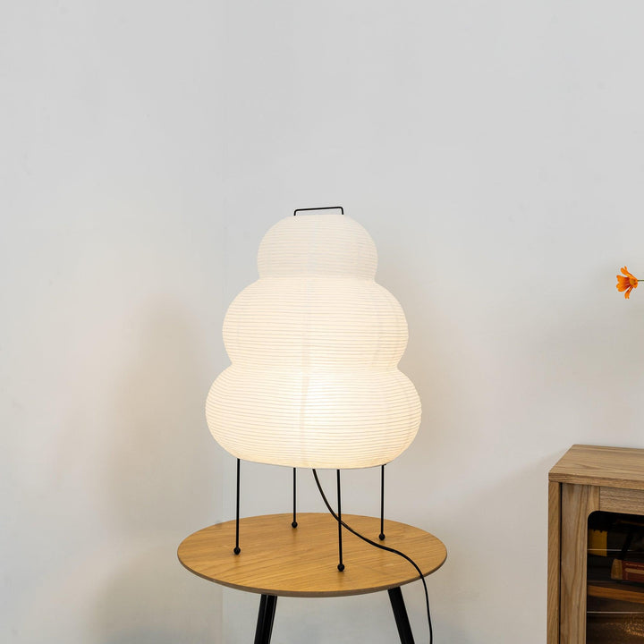 Japanese Paper Table Lamp - Yumi-11.02 inches × 18.50 inches-Nora Luxe