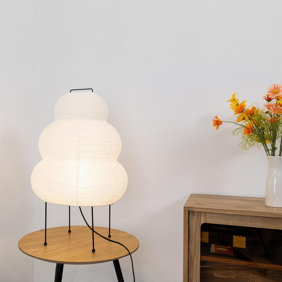 Japanese Paper Table Lamp - Yumi-11.02 inches × 18.50 inches-Nora Luxe