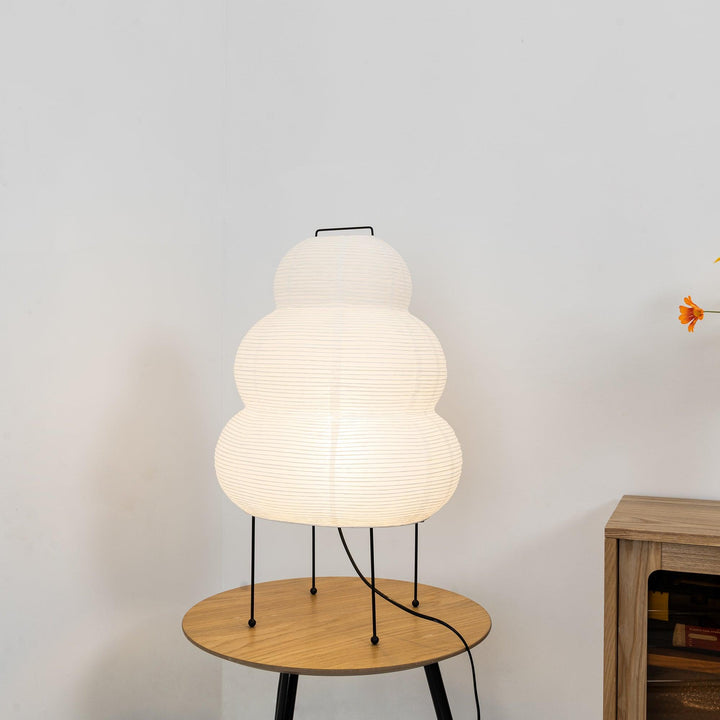 Japanese Paper Table Lamp - Yumi-11.02 inches × 18.50 inches-Nora Luxe