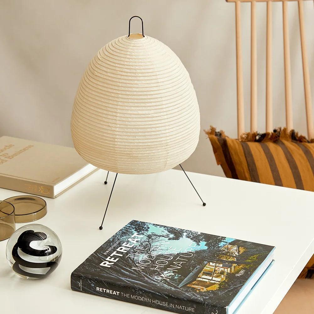 Japanese Paper Table Lamp - Yumi-11.02 inches × 18.50 inches-Nora Luxe