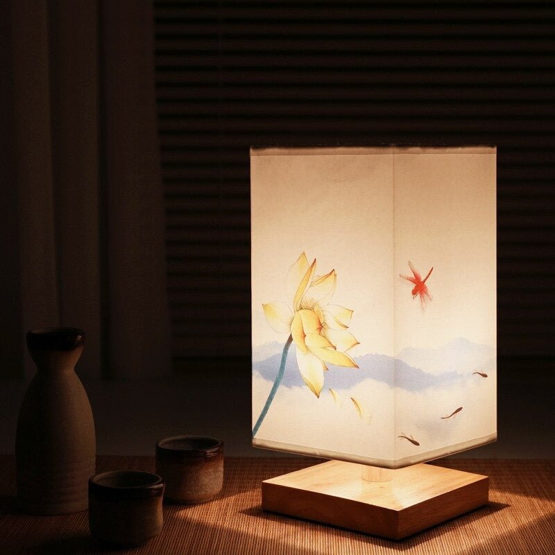 Japanese-Scandinavian Table Lamp - HikariGlow-Lotus-Nora Luxe