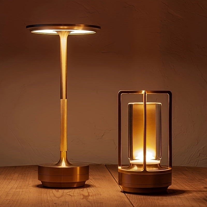 Japanese Style LED Touch Table Lamp - ZenLight-Gold-Style A-Nora Luxe