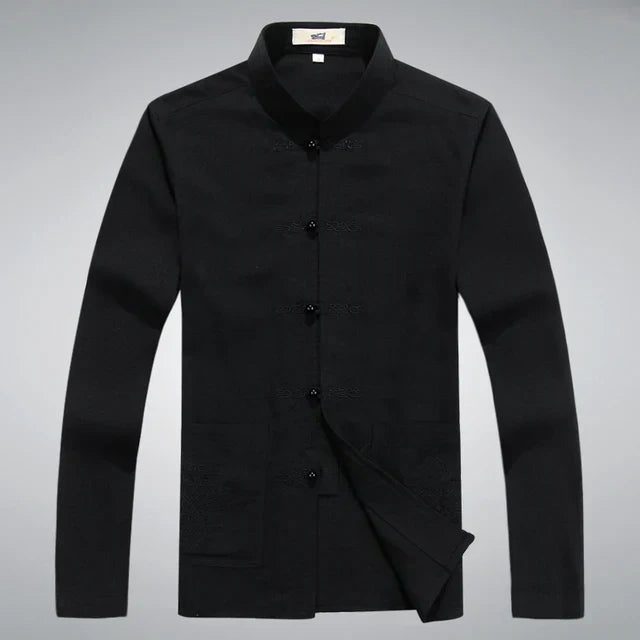Japanese Style Men's Clothing Set - Hiroshi Tang Set-Black-S-Nora Luxe