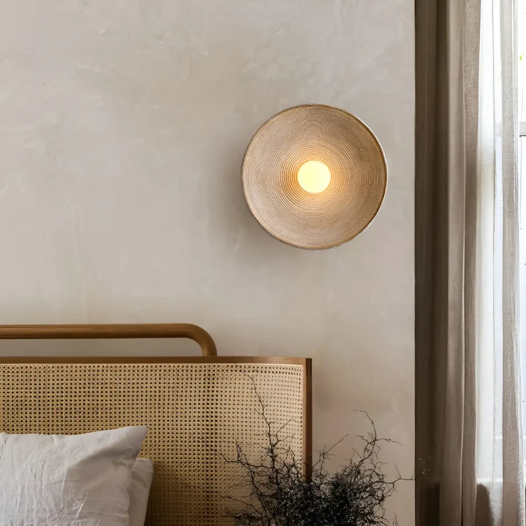 Japanese Wabi-Sabi Wall Lamp - ZenGlow Disc-Nora Luxe