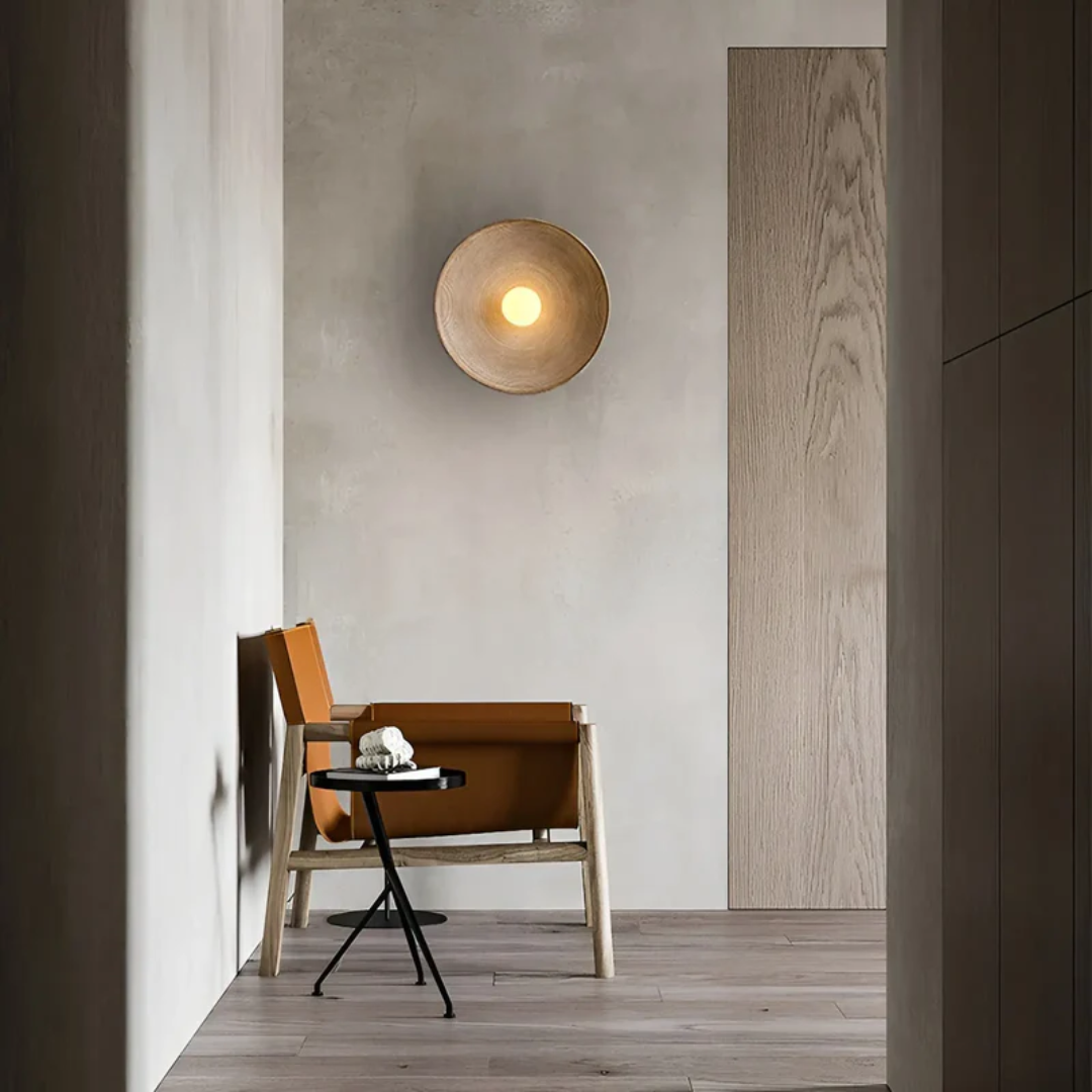 Japanese Wabi-Sabi Wall Lamp - ZenGlow Disc-Nora Luxe