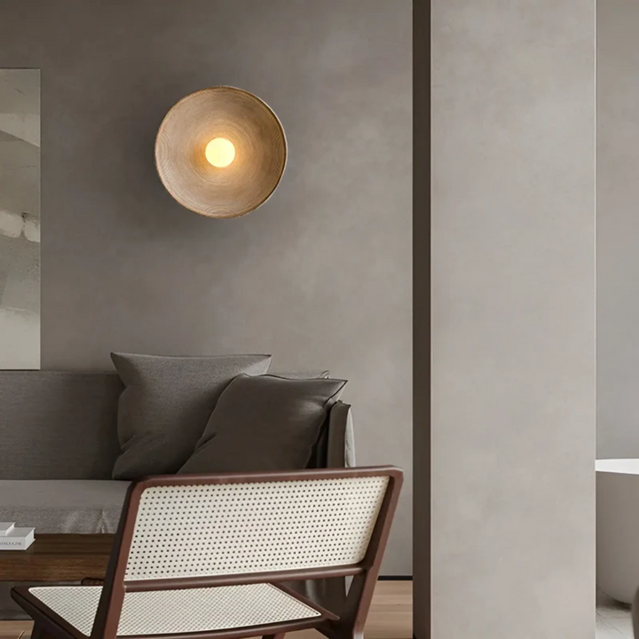 Japanese Wabi-Sabi Wall Lamp - ZenGlow Disc-Nora Luxe