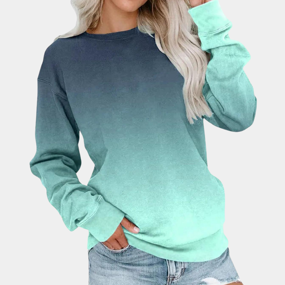 Jarra - Trendy Gradient Sweatshirt for Women-Green-XS-Nora Luxe