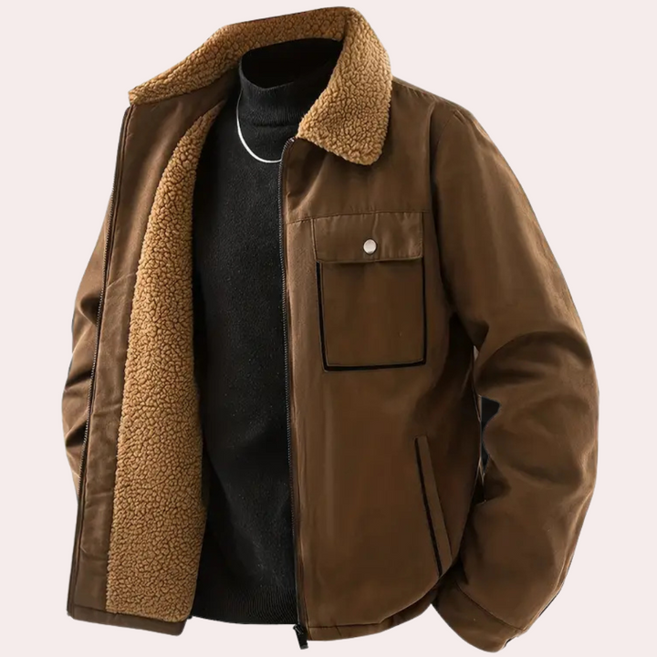 Kebell - Warm Lined Winter Jacket for Men-Brown-S-Nora Luxe