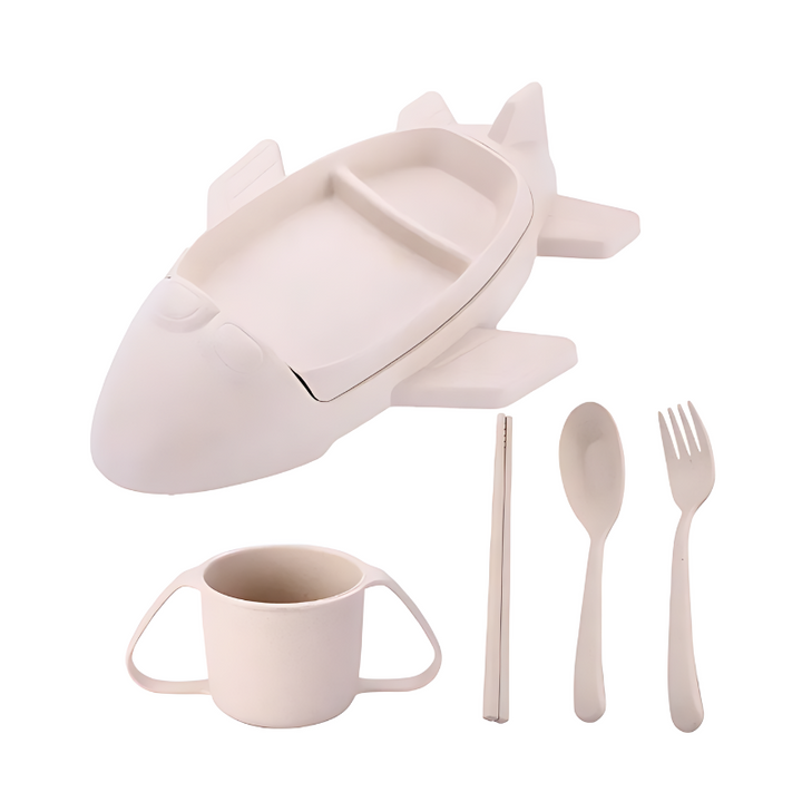 Kids' Dining Set - TurboTable-Beige-Airplane-Nora Luxe