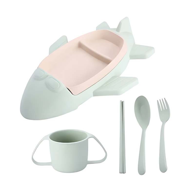 Kids' Dining Set - TurboTable-Green-Airplane-Nora Luxe