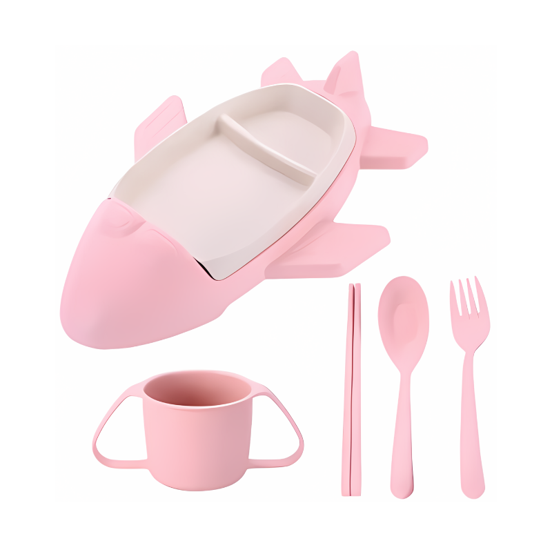 Kids' Dining Set - TurboTable-Pink-Airplane-Nora Luxe