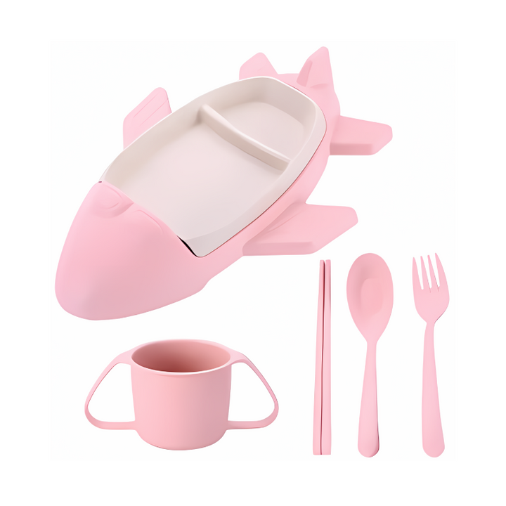 Kids' Dining Set - TurboTable-Pink-Airplane-Nora Luxe