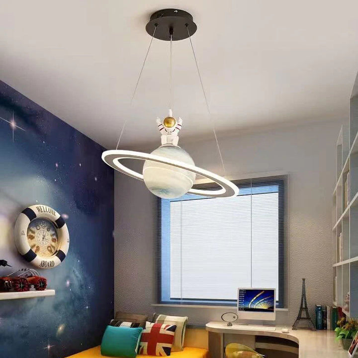 Kids' Room LED Pendant Light - CosmoGlow-Blue Earth-A (Not an astronaut)-3 Colour Temperatures-Nora Luxe