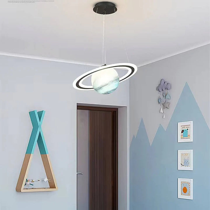 Kids' Room LED Pendant Light - CosmoGlow-Blue Earth-A (Not an astronaut)-3 Colour Temperatures-Nora Luxe