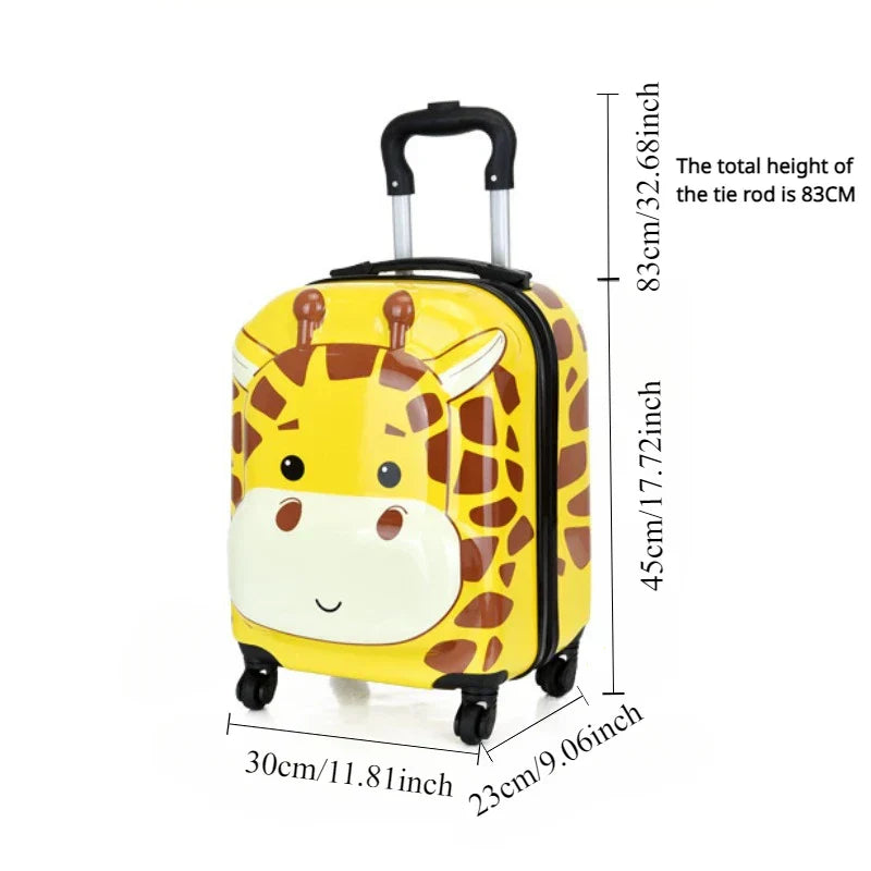Kids' suitcase cartoon animal – Sydney-Green Monster-Nora Luxe