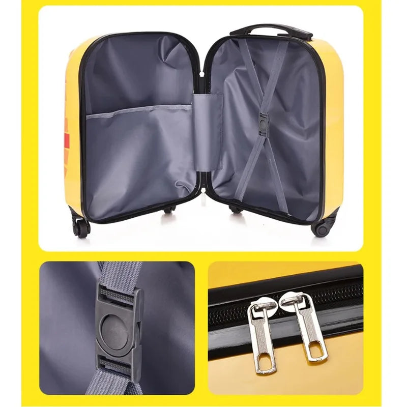 Kids' suitcase cartoon animal – Sydney-Green Monster-Nora Luxe