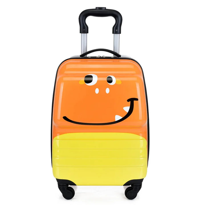 Kids' suitcase cartoon animal – Sydney-Orange Monster-Nora Luxe