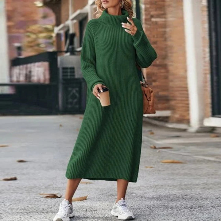 Knitted Cowl Dress for Comfort & Style - Liora-Green-S-The Livary