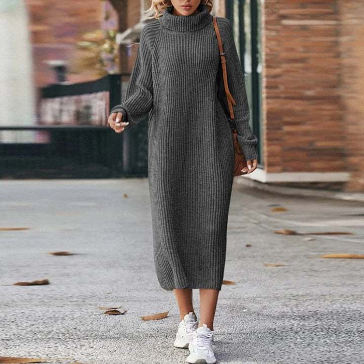 Knitted Cowl Dress for Comfort & Style - Liora-Grey-S-The Livary