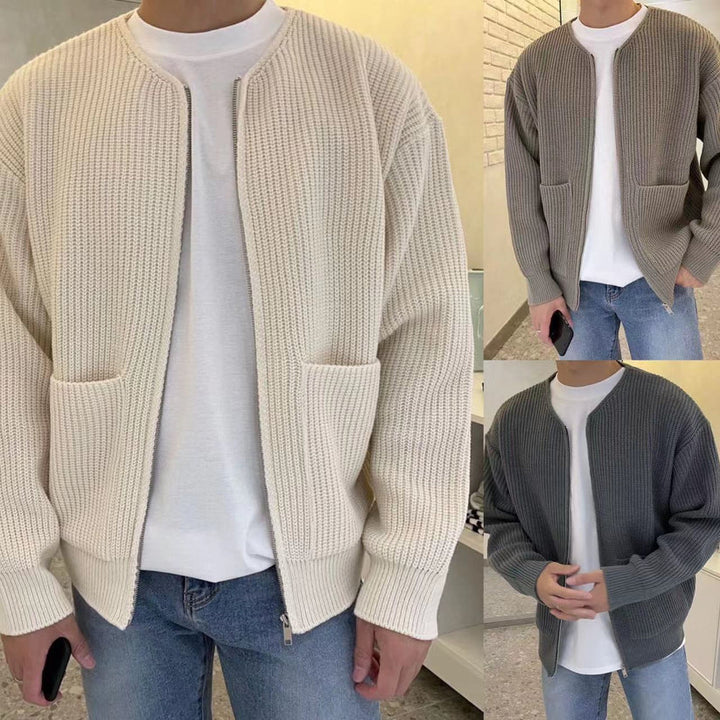 Knitted Jacket with Zip - Milan-Apricot-XS-Nora Luxe