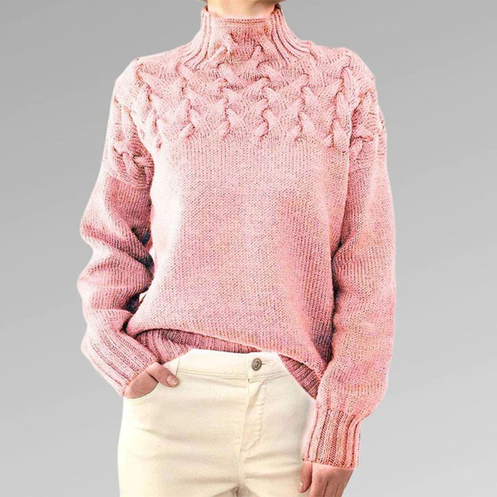 Knitted Ladies' Turtleneck - Isabelle-Light Blue-S-Nora Luxe