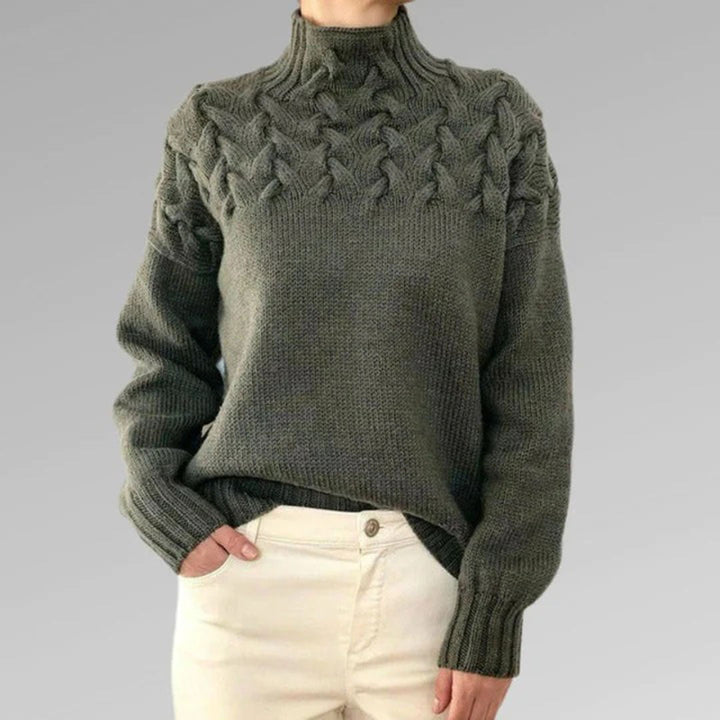 Knitted Ladies' Turtleneck - Isabelle-Light Blue-S-Nora Luxe