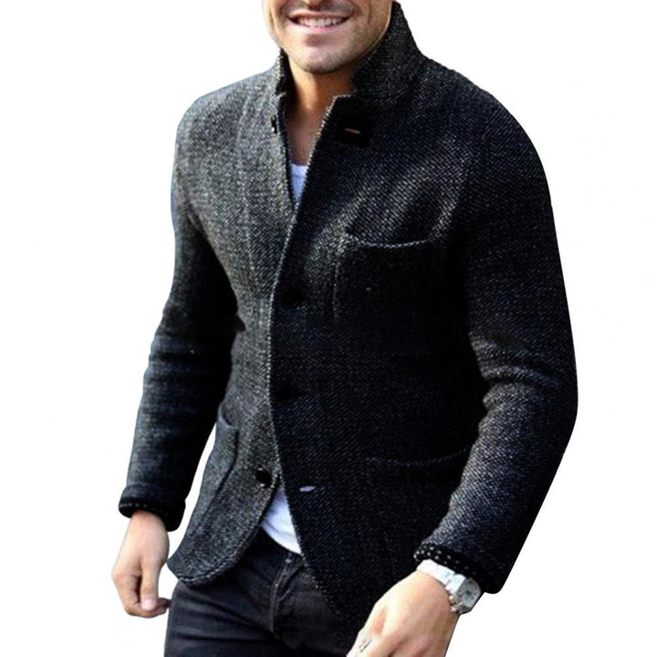 Knitted Men's Cardigan with Buttons - Sven-Black-S-Nora Luxe