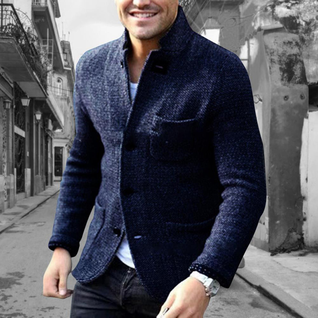 Knitted Men's Cardigan with Buttons - Sven-Black-S-Nora Luxe