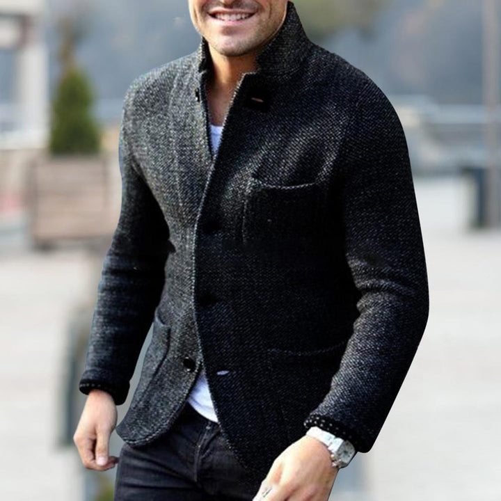 Knitted Men's Cardigan with Buttons - Sven-Black-S-Nora Luxe