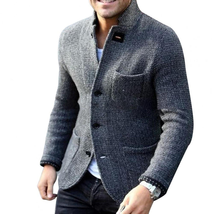 Knitted Men's Cardigan with Buttons - Sven-Gray-S-Nora Luxe