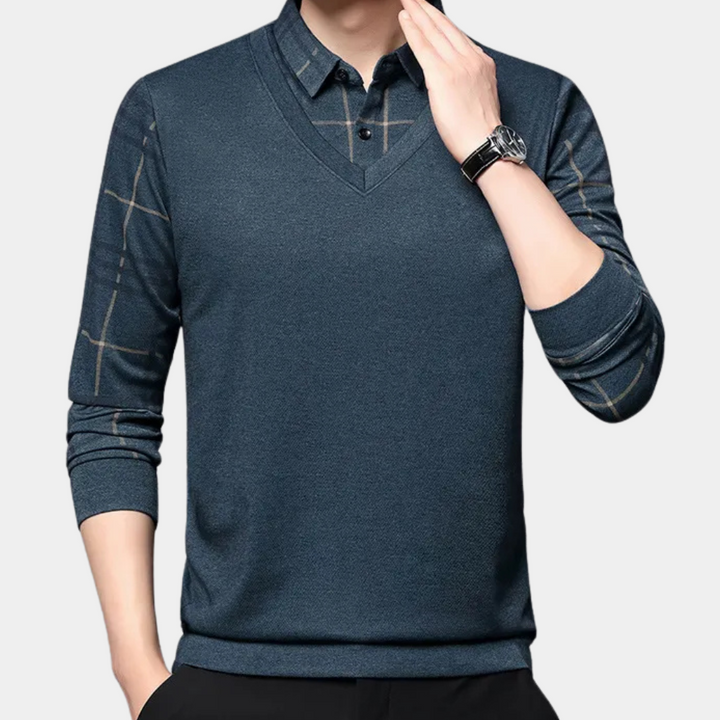 Knitted Men's Jumper with Print - Noah-S-Nora Luxe