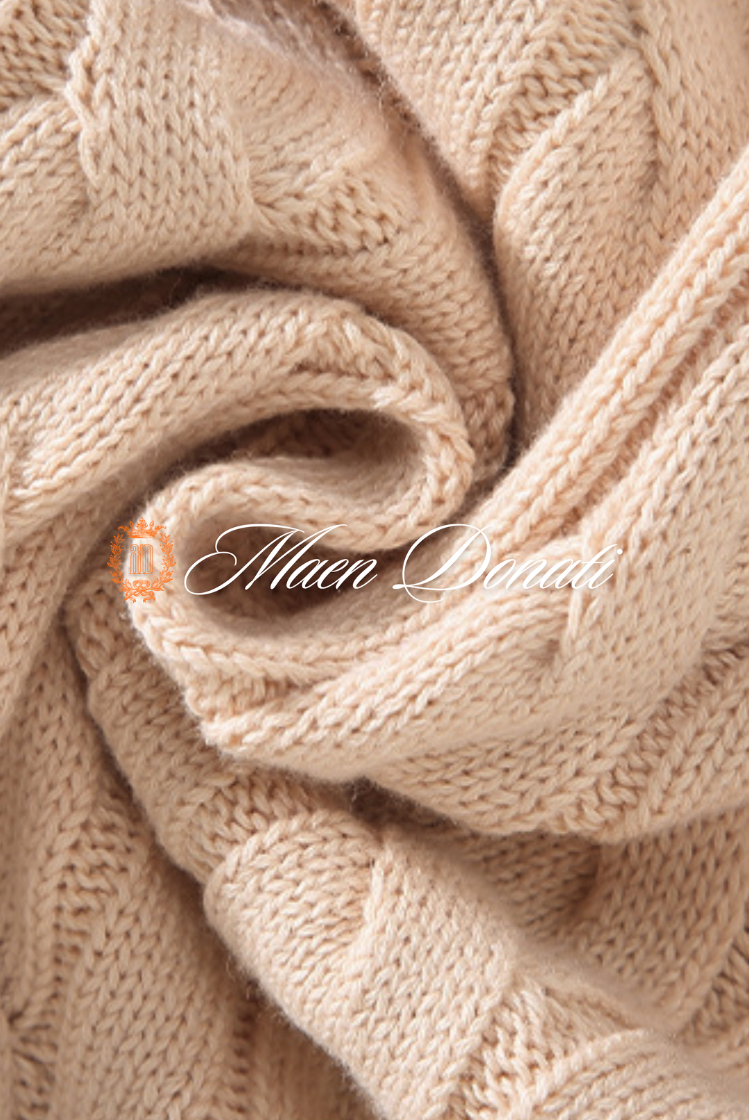 Knitted Men's Sweater - Ethan-Apricot-S-Nora Luxe
