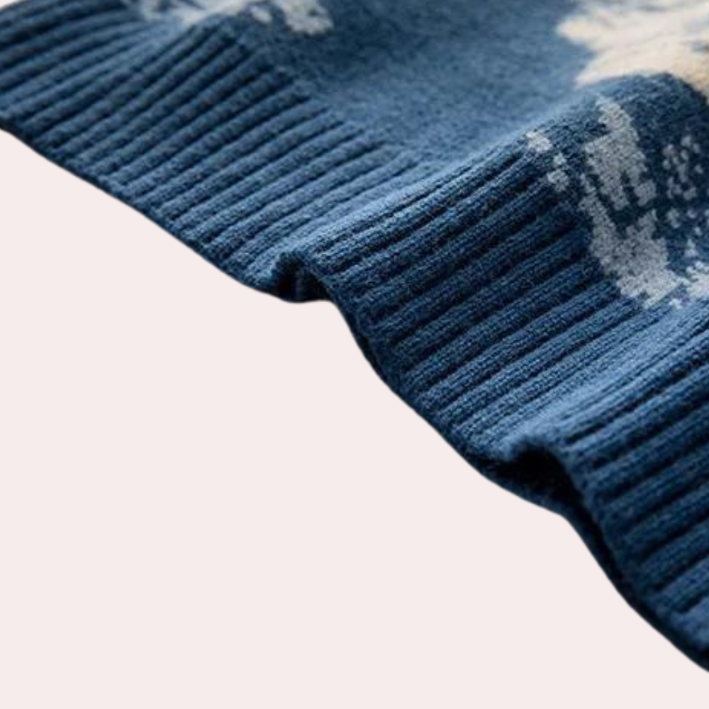 Knitted Mens Sweater with Mountain Pattern - Nordin-S-Nora Luxe